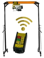 Suwnica bramowa z wciągarką bezprzewodową i wózkiem – 1000 kg, 2300 mm, 2500–3600 mm 82214